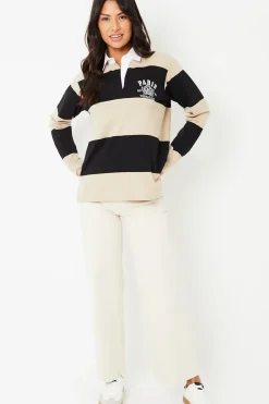 'Asher' Stripe Paris Embroidery Rugby Shirt