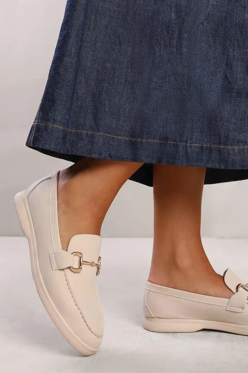 'Aster' Wide Fit Slip On Loafer With Metal Detailing