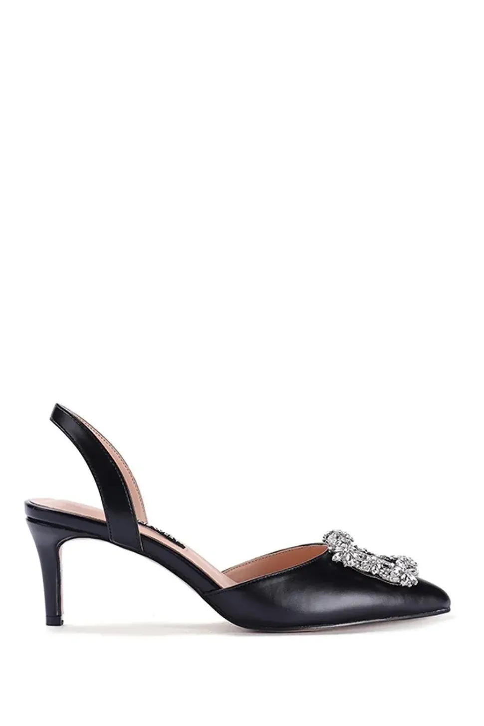 'Avery' Black Sling Back Court Shoe
