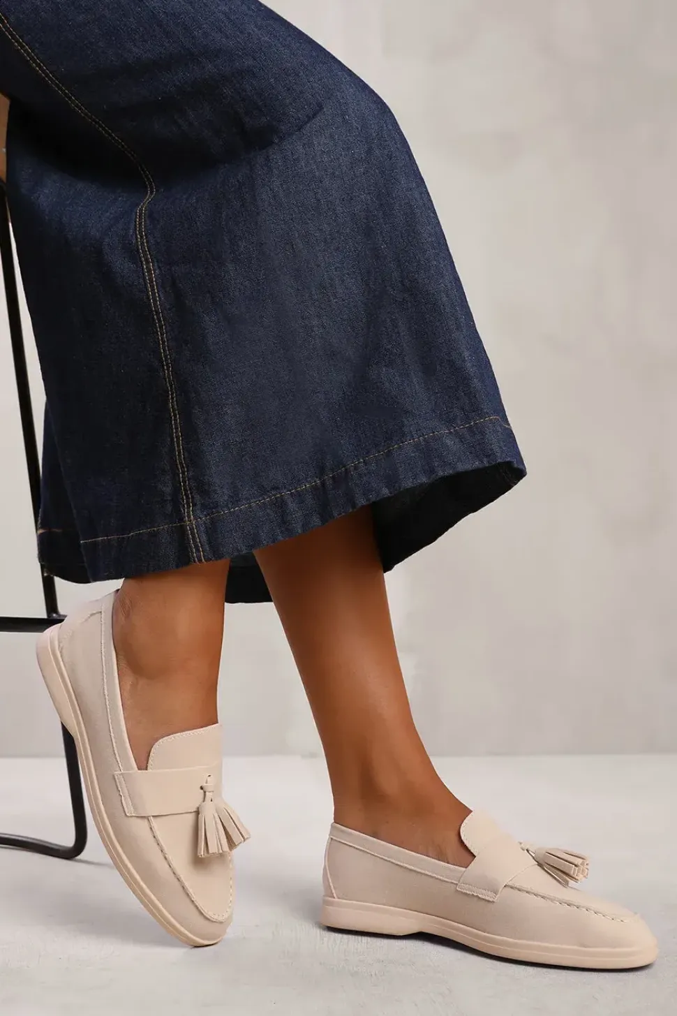 'Azalea' Slip On Loafer With Tassel Detailing
