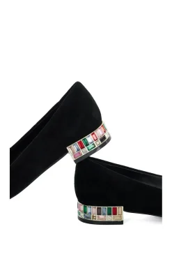 'Ballerina' Suede Court Shoes