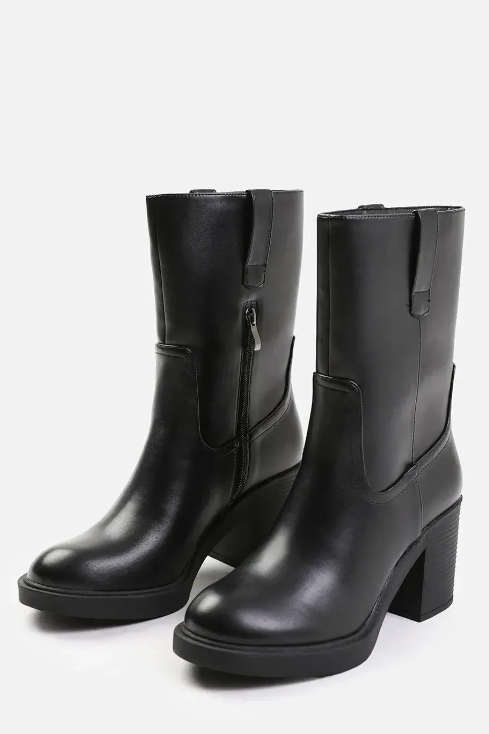 'Beau' Mid Calf Boot With Side Zip