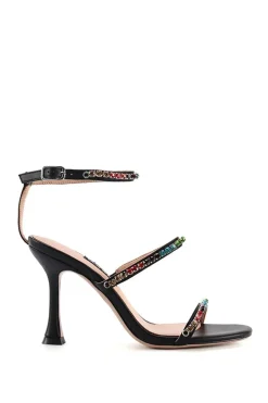 'Brenda' Strappy Heeled Black Sandal