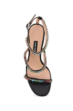 'Brenda' Strappy Heeled Black Sandal