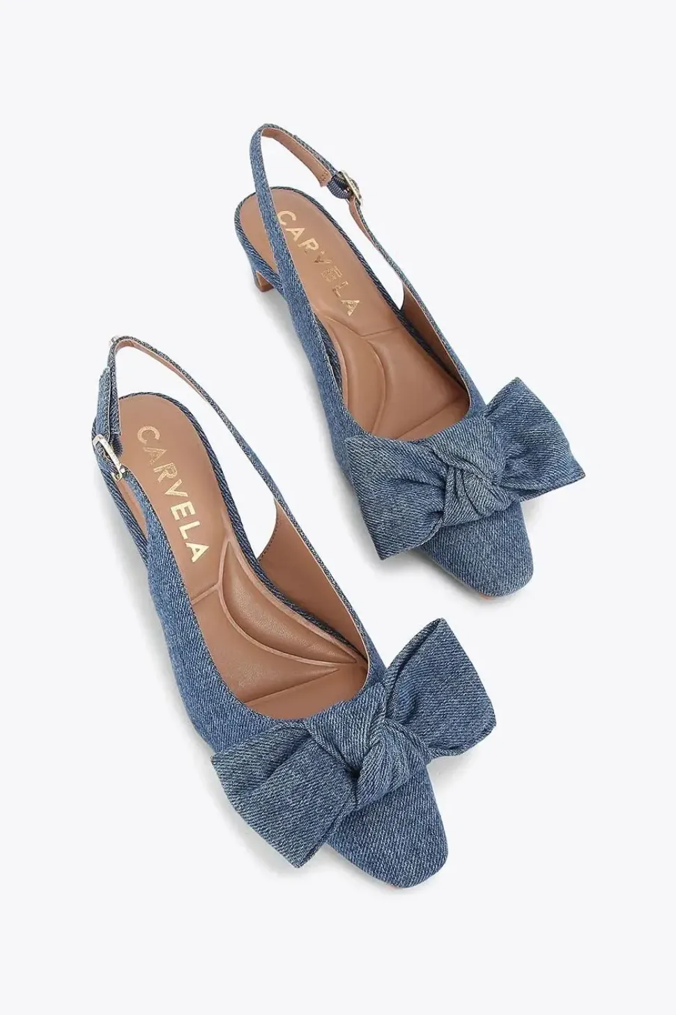 'Carina Bow Sling' Fabric Heels