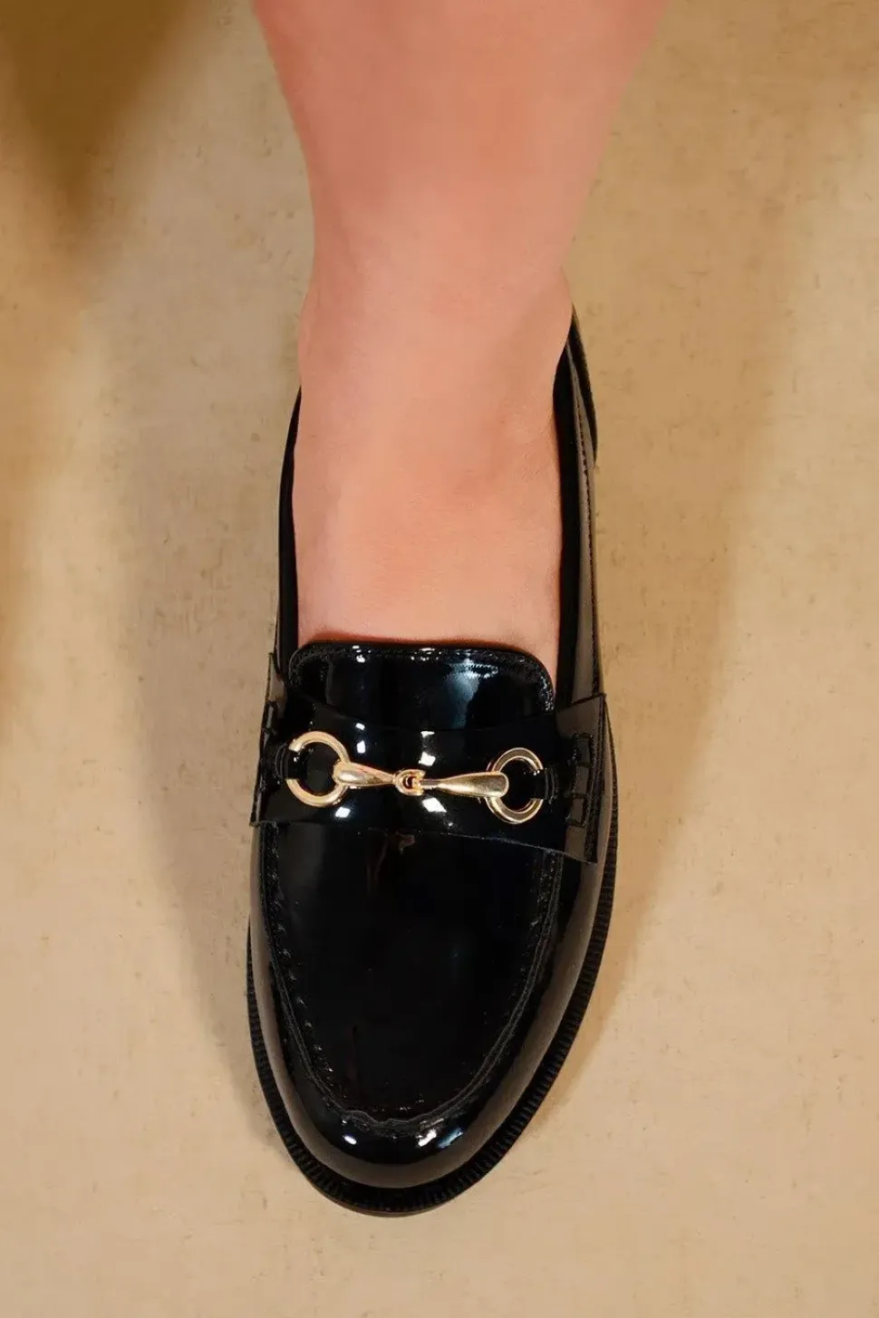 'Cielo' Round Toe Single Metal Bar Loafers