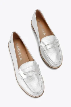 'Crackle' Leather Flats