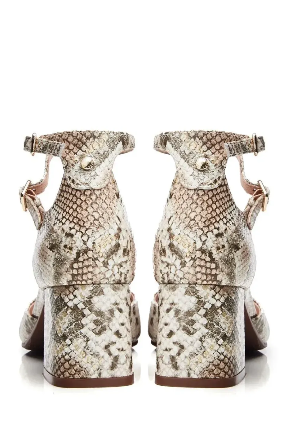 'Daziah' Snake Print Leather Court Shoes