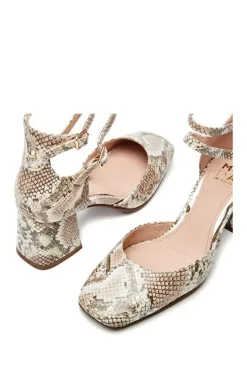 'Daziah' Snake Print Leather Court Shoes