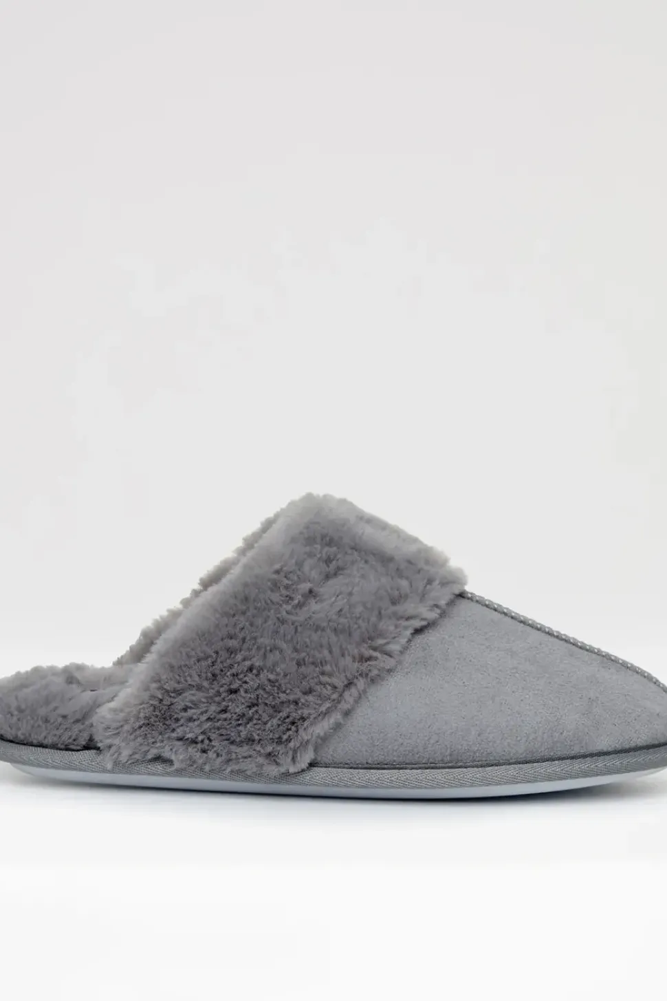 'Denver' Faux Suede Faux Fur Lined Mule Slippers