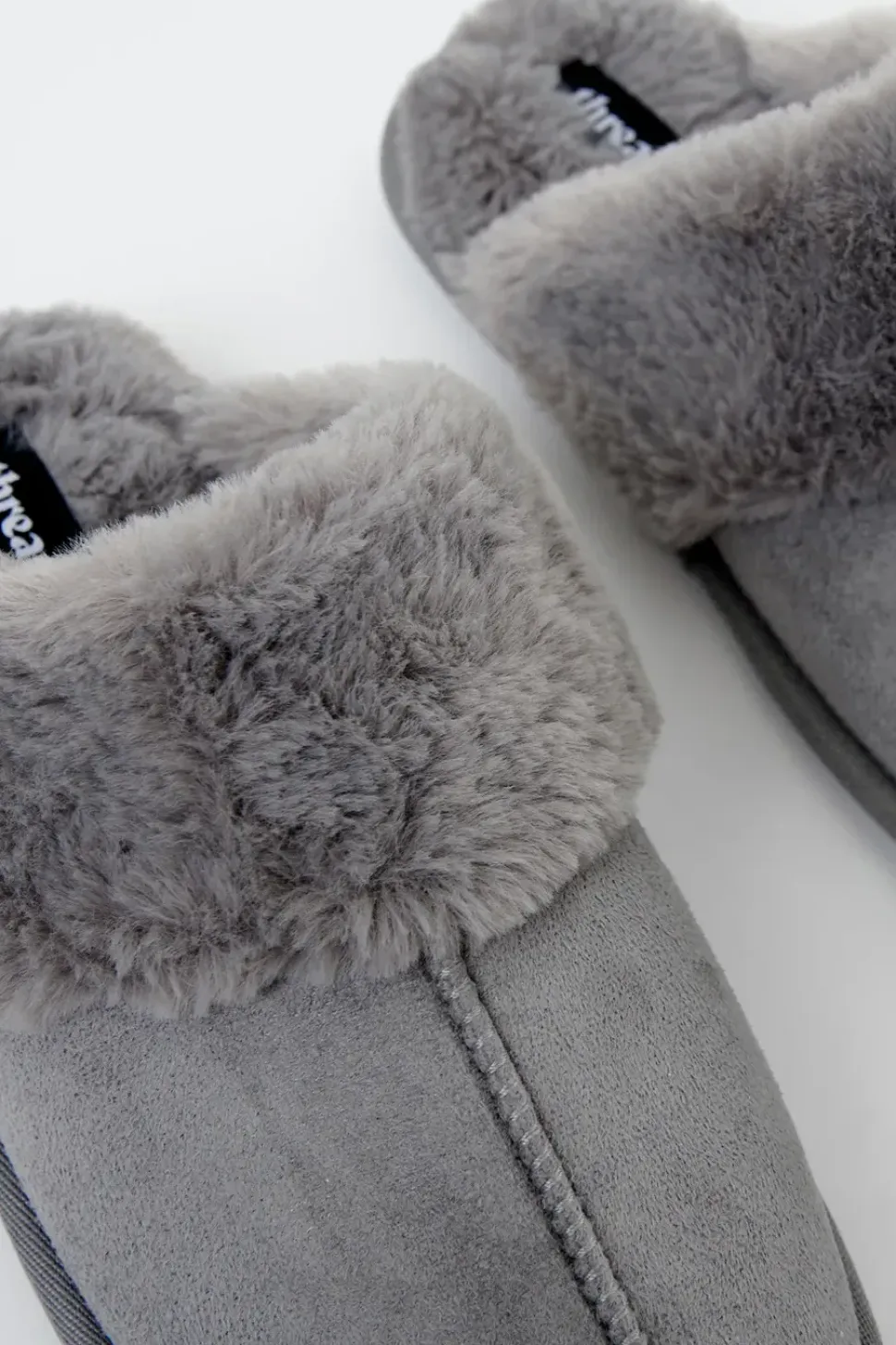 'Denver' Faux Suede Faux Fur Lined Mule Slippers