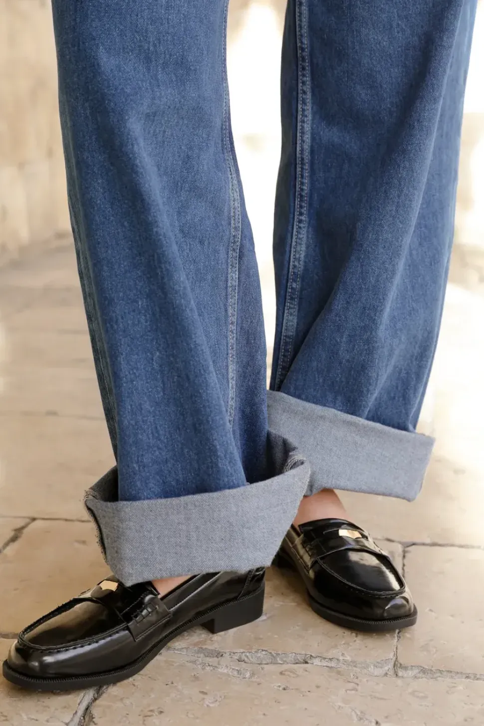 'Denver' Slip On Loafer With Gold Detailing