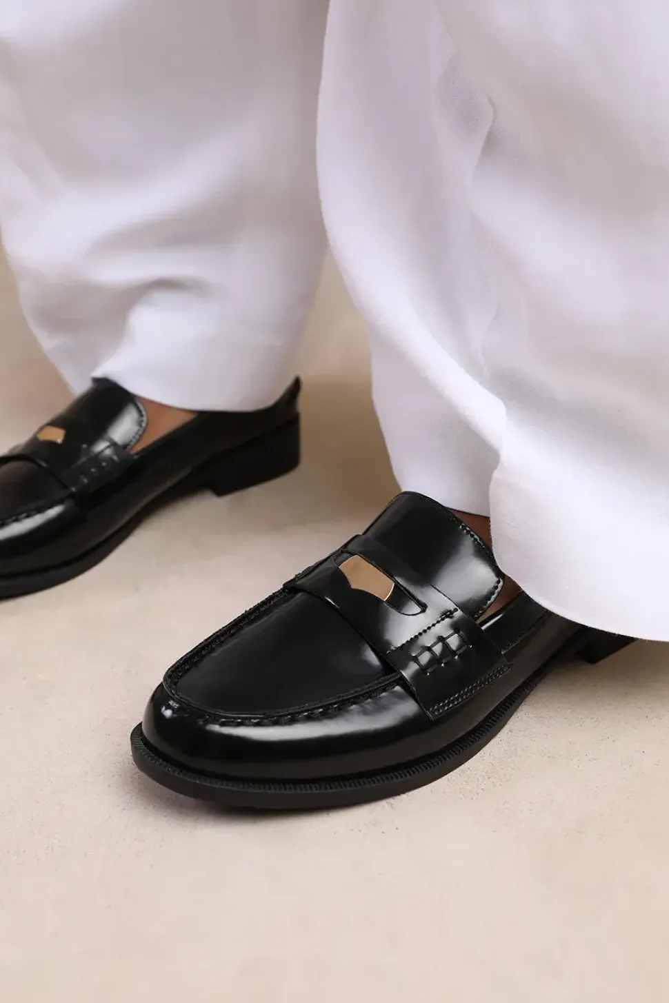 'Denver' Slip On Loafer With Gold Detailing