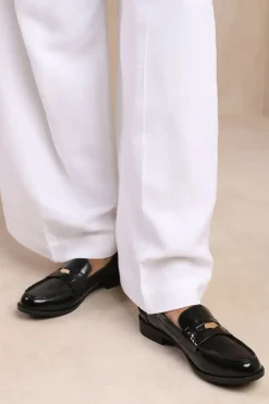 'Denver' Wide Fit Slip On Loafer With Gold Detailing