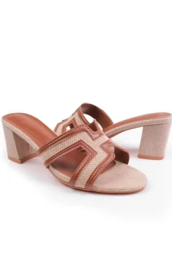 'Drama' Cut Out Strap Block Heel Sandals