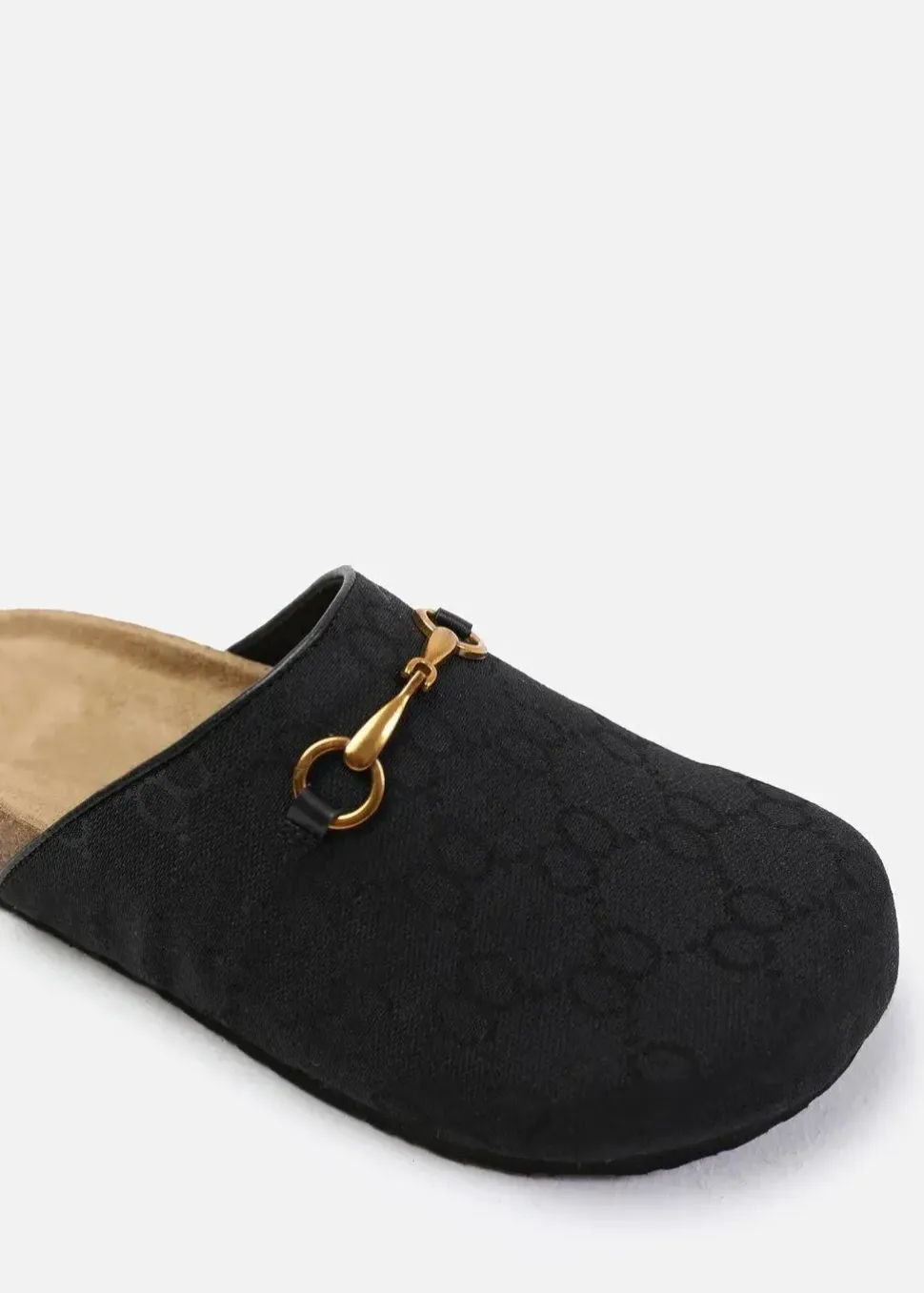 'Dublin' Open Back Slip On Loafer With Gold Detail