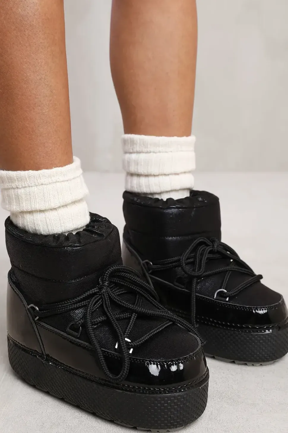 'Eden' Puffer Quilted Ankle Boot With Chunky Soles