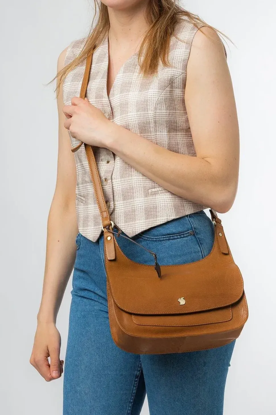 'Ellipse' Leather Cross Body Bag