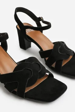 'Elspeth' Wide Fit Low Block Heel With Braided Detail
