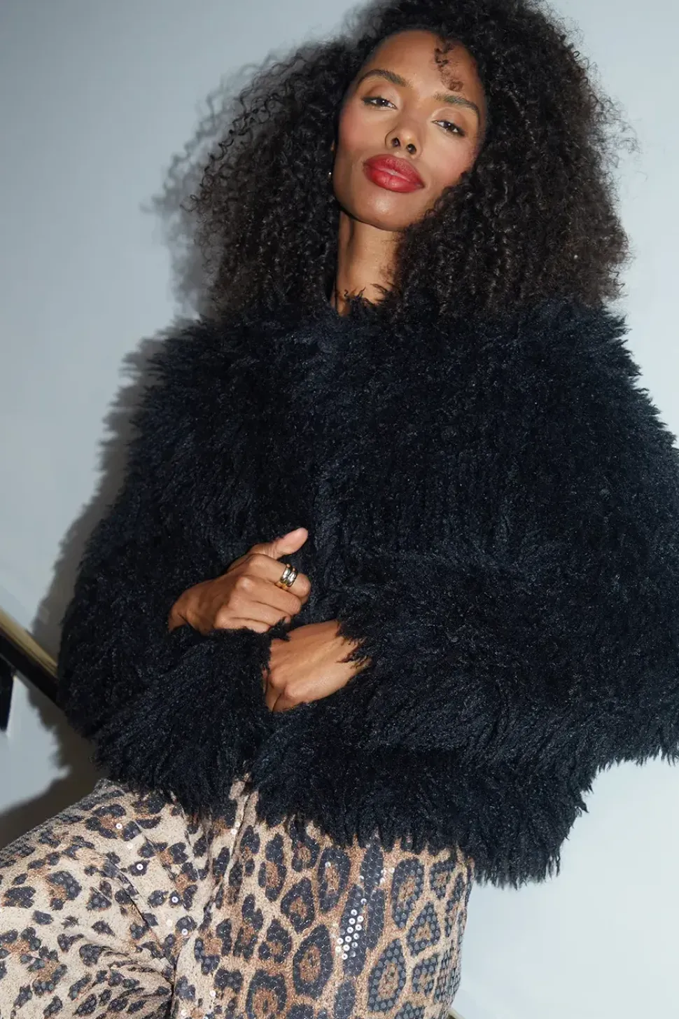 'Ernie' Mongolian Faux Fur Vintage Style Coat