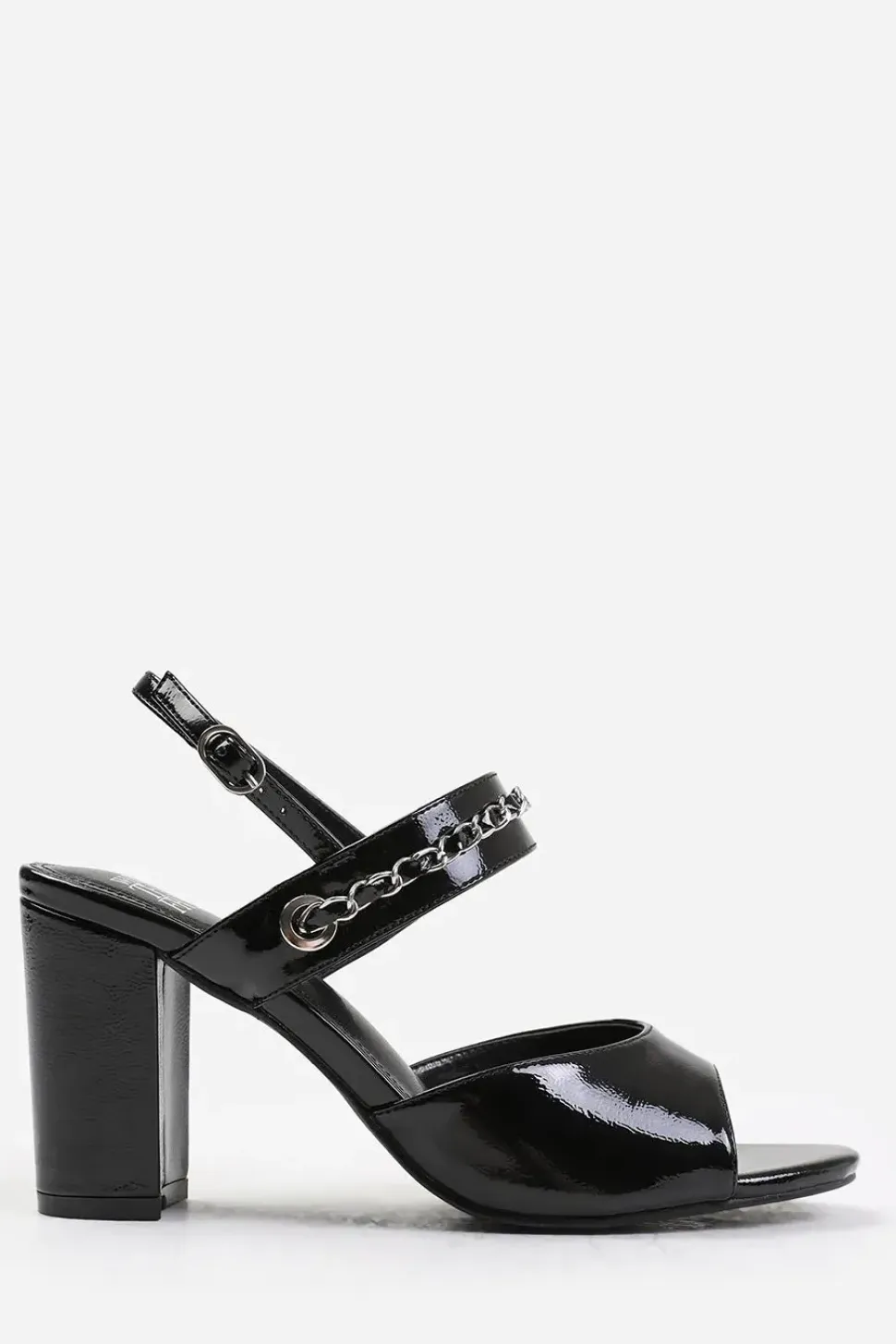 'Esmer' Mid Block Heels With Chain Detailing