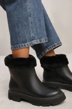 'Eva' Ankle Boot With Fur Lining
