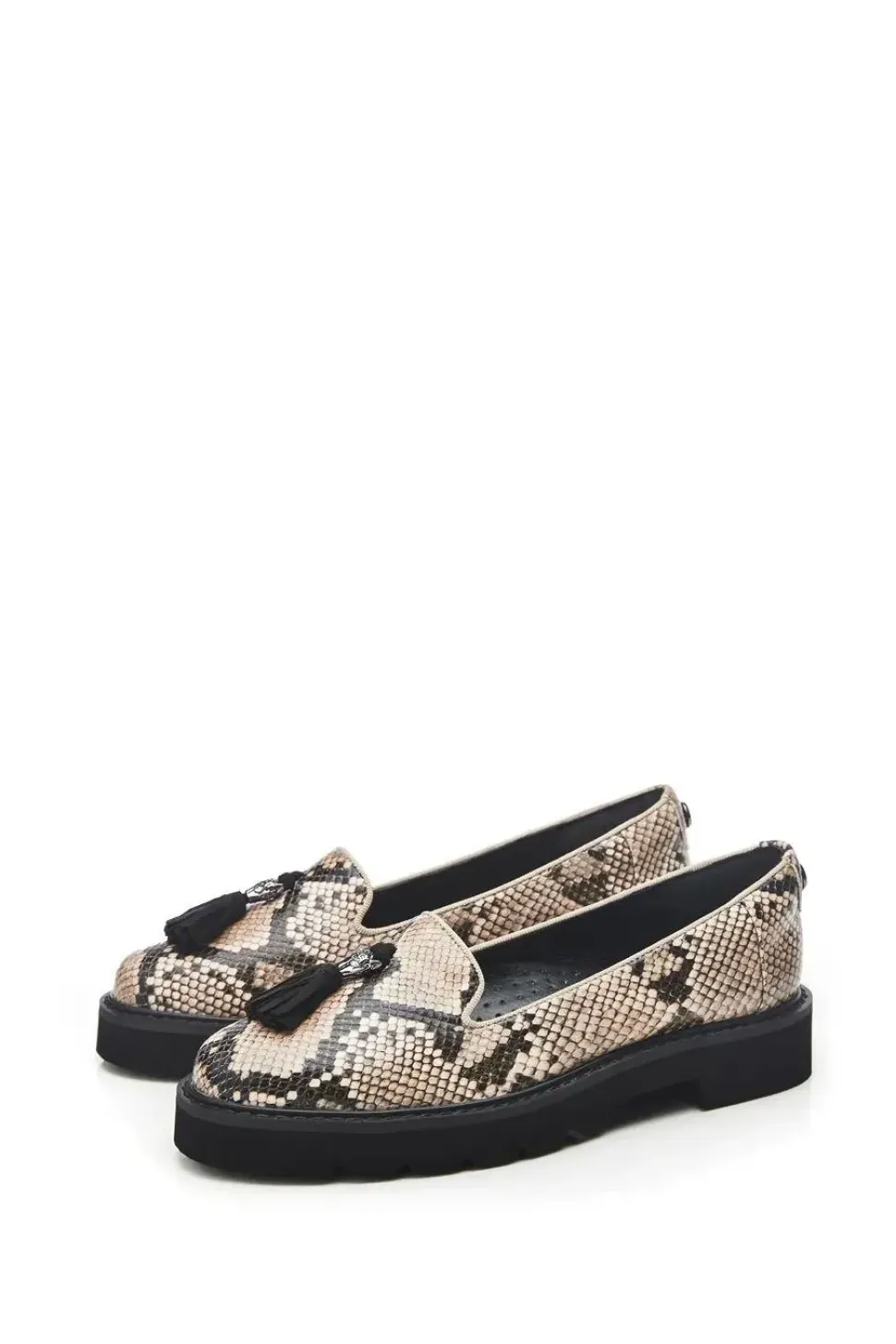 'Evelyn' Snake Print Brogues