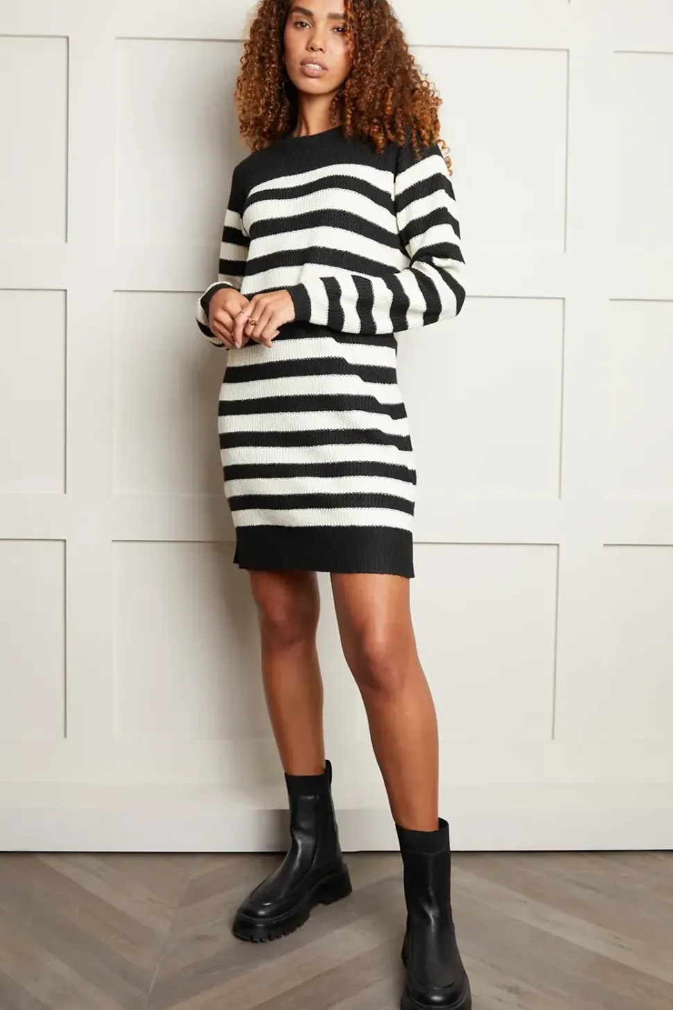 'Evie' Knitted Striped Dress