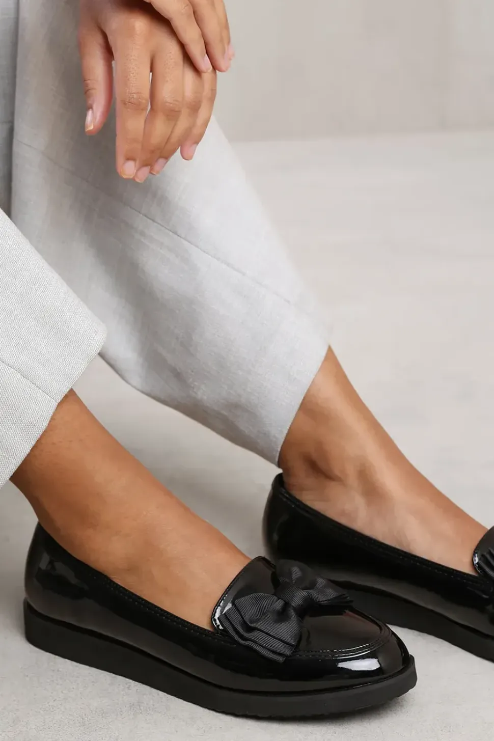 'Fionna' Slip On Loafer Slider With Bow Detail