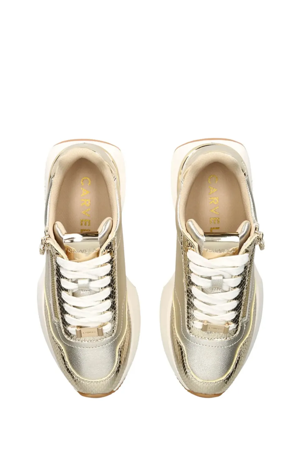 'Flare Zip' Leather Trainers