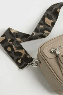 'Florence' Crossbody Bag with Dark Leopard Print Strap