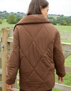 'Freya' Collared Diamond Quilted Short Jacket