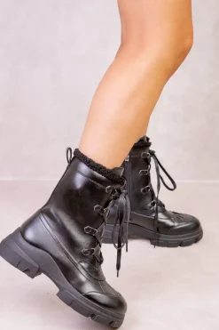 'Gilliane' Chunky Lace Up Ankle Boots
