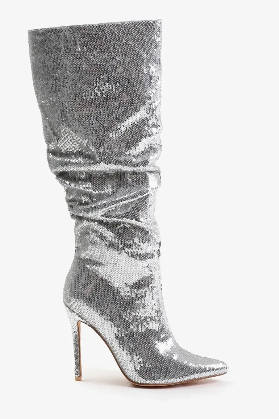 'Glimmer' Below Knee Sequin Slouch Boots