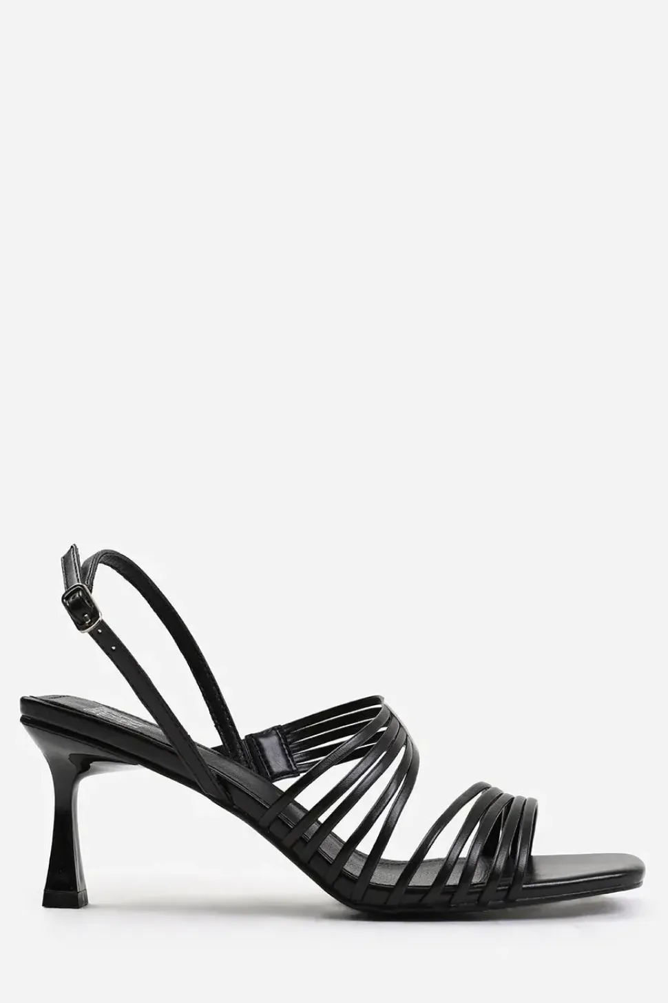 'Hailey' Square Toe Low Block Slingback Heel With Multi Strap Detail