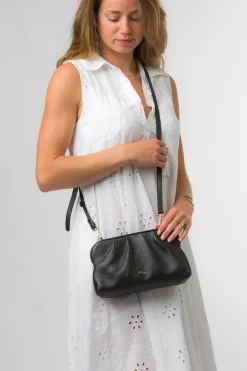 'Halsey' Nappa Leather Cross Body Clutch Bag