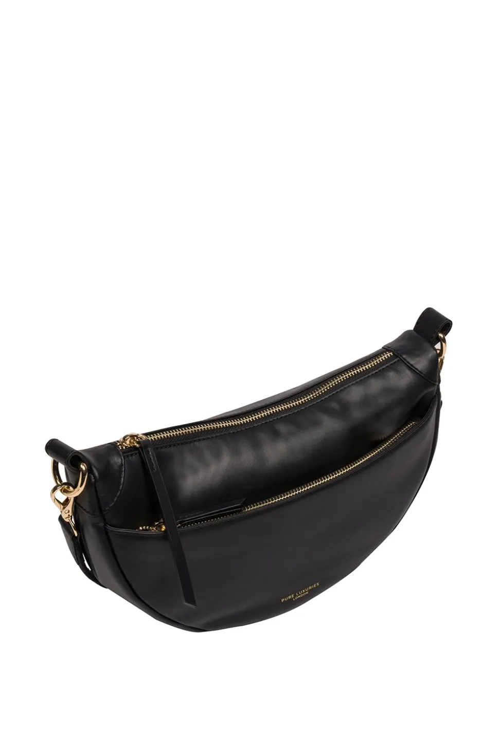 'Heidi' Leather Crescent Cross Body Bag