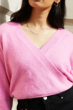 'Hepburn' Wrap Front Knitted Jumper