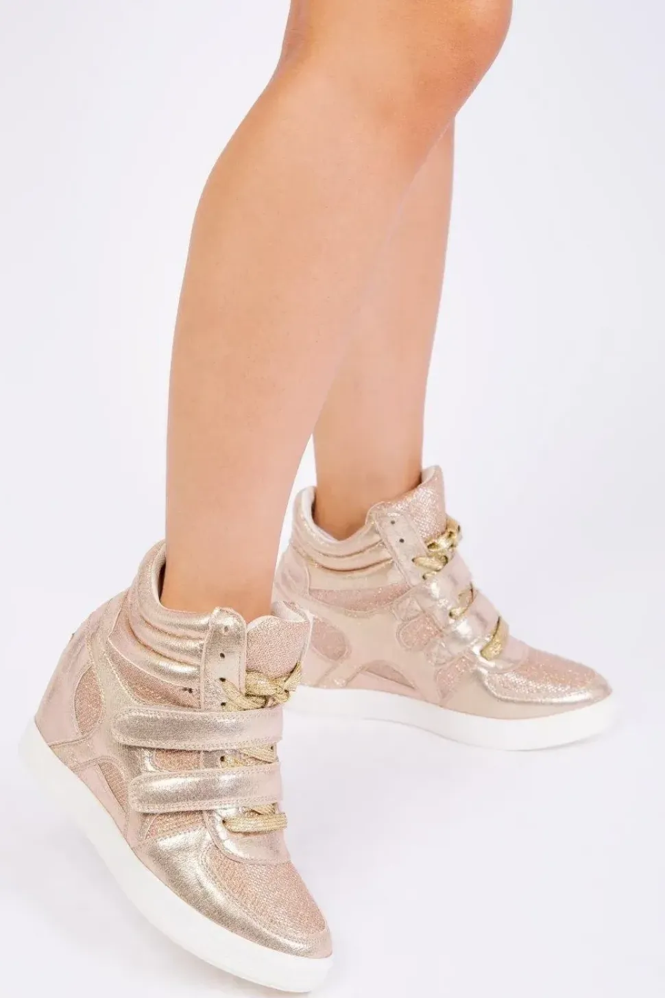 'Hitop' Wedge Trainers With A Front Lace Up
