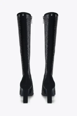 'Hotsox Knee Point' Suede Fabric Boots