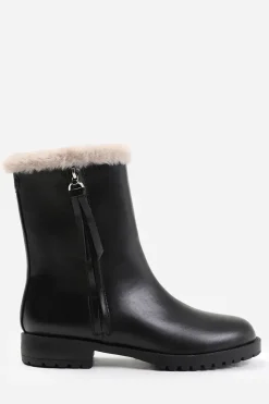 'Ice' Wide Fit Mid Calf Boot With Fur Trim