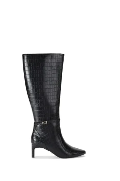 'Impress High Leg' Croc Print Boots