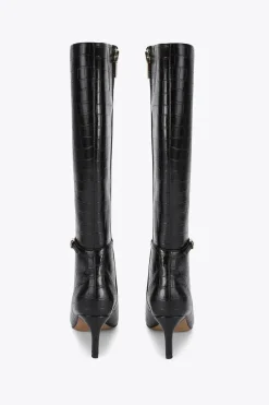 'Impress High Leg' Croc Print Boots
