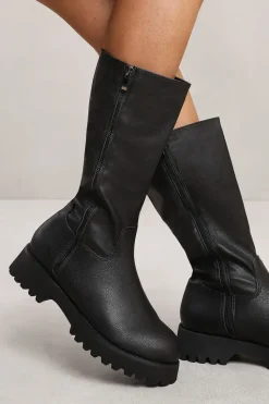 'Jayla' Mid Calf Boot With Double Zip