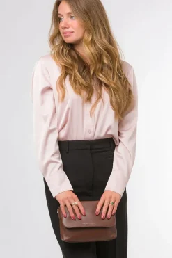 'Jazmine' Nappa Leather Grab Clutch Bag