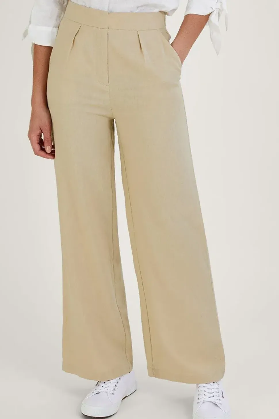 'Jenny' Shorter Length Trousers in Linen Blend