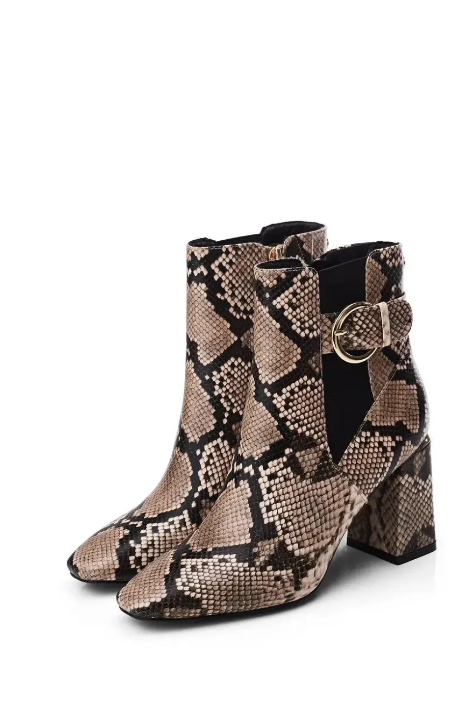 'Kailee' Snake Print Heeled Boots