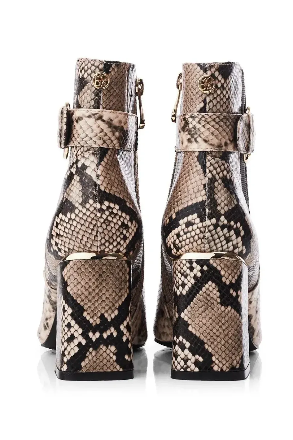 'Kailee' Snake Print Heeled Boots