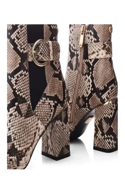 'Kailee' Snake Print Heeled Boots