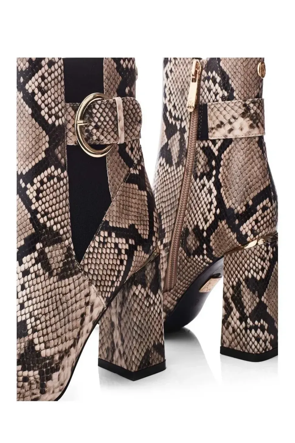 'Kailee' Snake Print Heeled Boots